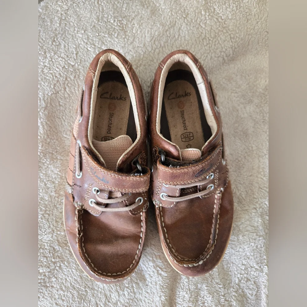 Clarks Boys Brown Leather Loafers 13